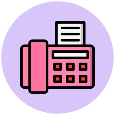 Faks Makinesi Vektör Simgesi Tasarım İllüstrasyonu