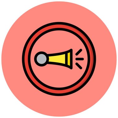 Boynuz Vektörü Simgesi Tasarım İllüstrasyonu