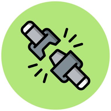 Koltuk kemeri Vektör Simgesi Tasarım İllüstrasyonu