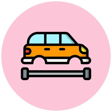 Chassis Vektör Simgesi Tasarım İllüstrasyonu