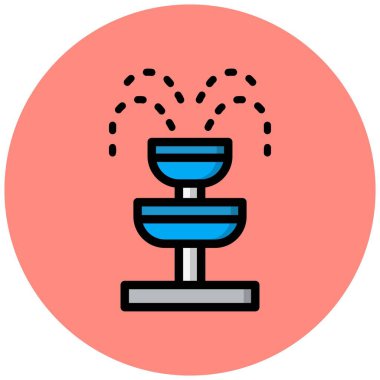 Çeşme Vektörü Simgesi Tasarım İllüstrasyonu