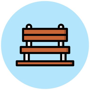 Bench Vektör Simgesi Tasarım İllüstrasyonu
