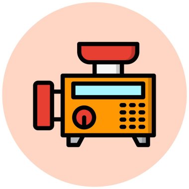 Et Öğütücü Vektör Simgesi Tasarım İllüstrasyonu