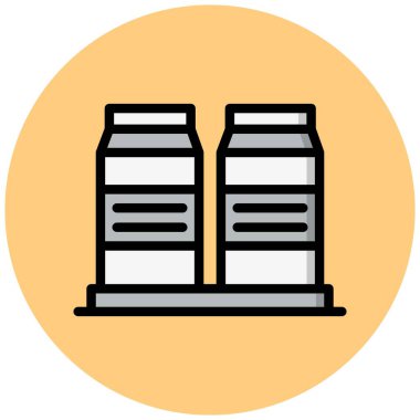 Süt Kutusu Vektör Simgesi Tasarım İllüstrasyonu