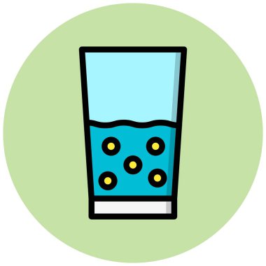 Su Camı Vektör Simgesi Tasarım Çizimi