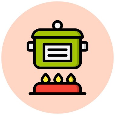 Cooker Vektör Simgesi Tasarım İllüstrasyonu
