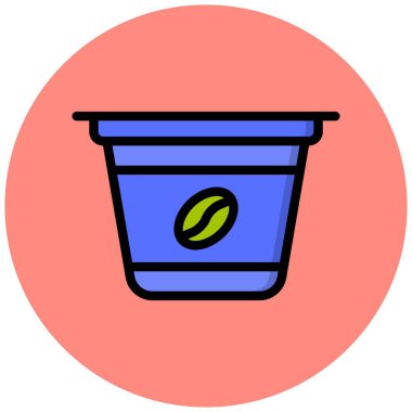 Kahve Kapsülü Vektör Simgesi Tasarım İllüstrasyonu