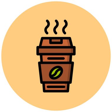 Kahve fincanı Vektör Simgesi Tasarım Çizimi