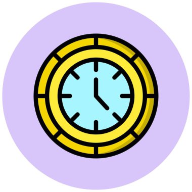 Saat Vektörü Simgesi Tasarım İllüstrasyonu