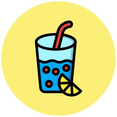 Limonata Vektör Simgesi Tasarım İllüstrasyonu