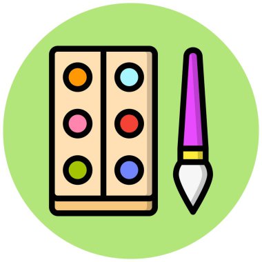 Suluboya Vektör Simgesi Tasarım İllüstrasyonu