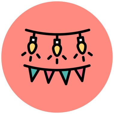 Garland Vektör Simgesi Tasarım Çizimi