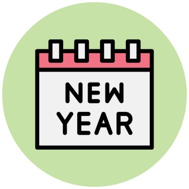 Yeni Yıl Vektör Simgesi Tasarım İllüstrasyonu