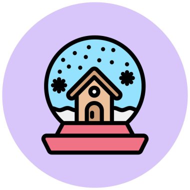 Kar küresi Vektör Simgesi Tasarım Çizimi