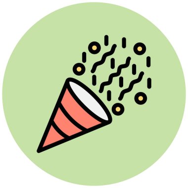 Konfeti Vektör Simgesi Tasarım İllüstrasyonu