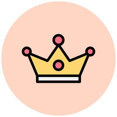 Crown Vektör Simgesi Tasarım İllüstrasyonu