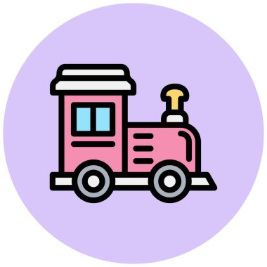 Tren Oyuncağı Vektör Simgesi Tasarım İllüstrasyonu