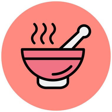 Çorba Vektörü Simgesi Tasarımı Çizimi