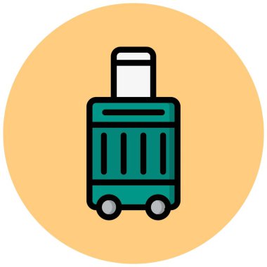 Bagaj Vektörü Simgesi Tasarım İllüstrasyonu