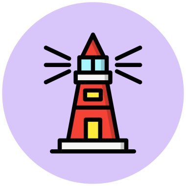 Deniz feneri Vektör Simgesi Tasarım İllüstrasyonu