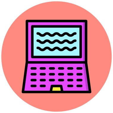 Laptop Vektör Simgesi Tasarım Çizimi