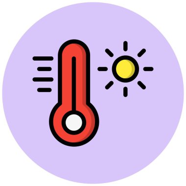 Termometre Vektör Simgesi Tasarım İllüstrasyonu