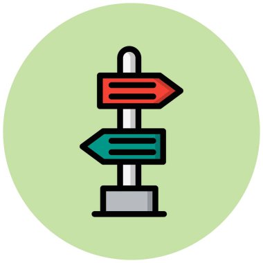 Yol İşareti Vektör Simgesi Tasarım İllüstrasyonu