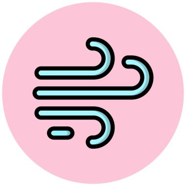 Rüzgâr vektör simgesi tasarımı çizimi