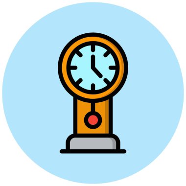 Saat Vektörü Simgesi Tasarım İllüstrasyonu