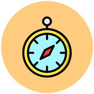 Kronometre Vektör Simgesi Tasarım İllüstrasyonu