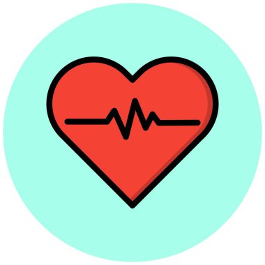 Kalp Vektörü Simgesi Tasarım İllüstrasyonu