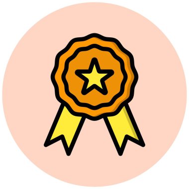 Rozet Vektörü Simgesi Tasarımı İllüstrasyonu