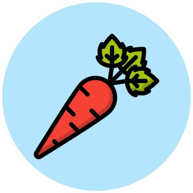 Havuç Vektörü Simgesi Tasarım İllüstrasyonu