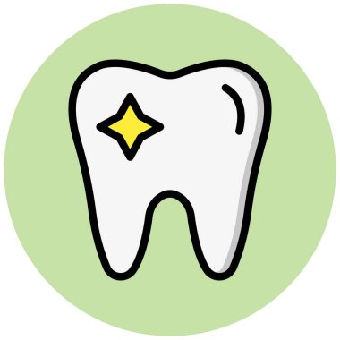 Diş Temizleme Vektörü Simgesi Tasarım İllüstrasyonu