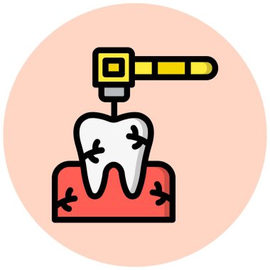 Diş Sondajı Vektör Simgesi Tasarım İllüstrasyonu