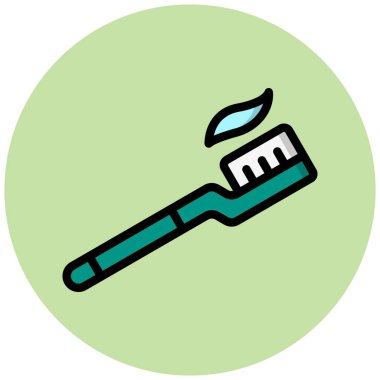 Diş fırçası Vektör Simgesi Tasarım İllüstrasyonu