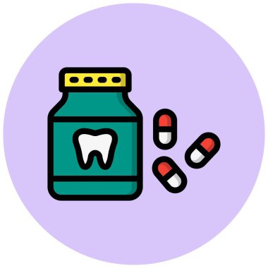 İlaç Vektörü Simgesi Tasarım İllüstrasyonu