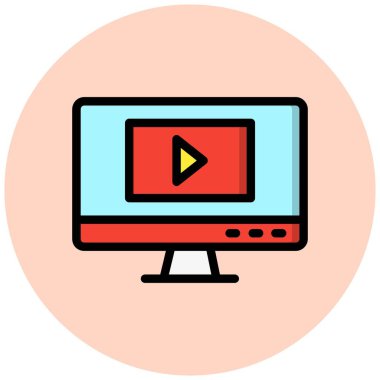 Oynatma düğmesi Vektör Simgesi Tasarım İllüstrasyonu