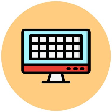 Izgara Vektörü Simgesi Tasarım Çizimi