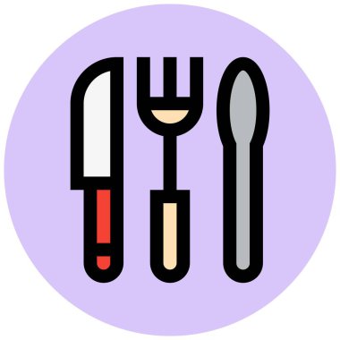 Çatal bıçak vektör simgesi tasarım çizimi