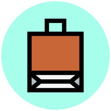 Kağıt torba Vektör Simgesi Tasarım İllüstrasyonu