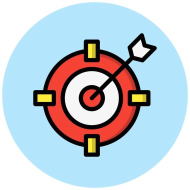 Dart Kurulu Vektör Simgesi Tasarım İllüstrasyonu