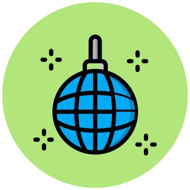 Ayna Topu Vektör Simgesi Tasarım İllüstrasyonu