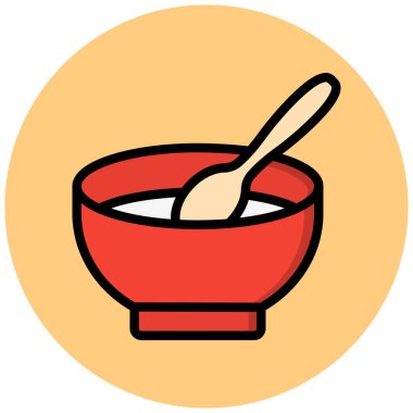 Çorba Vektörü Simgesi Tasarımı Çizimi