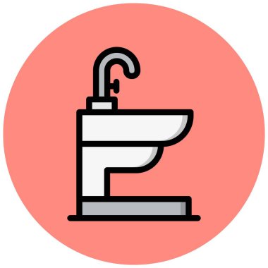 Bidet Vektör Simgesi Tasarım İllüstrasyonu