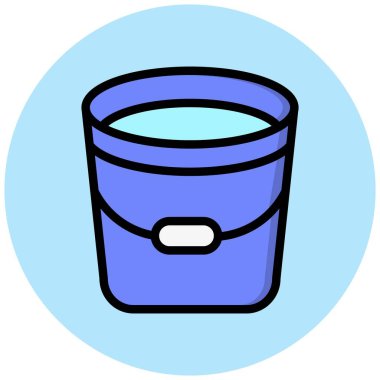 Bucket Vektör Simgesi Tasarım Çizimi