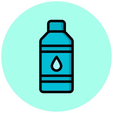 Su Şişesi Vektör Simgesi Tasarım Çizimi