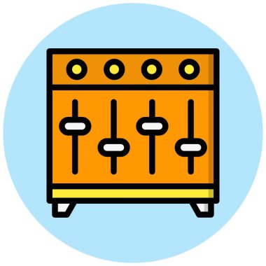 Müzik Dengeleyicisi Vektör Simgesi Tasarım İllüstrasyonu