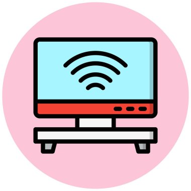 Akıllı TV Vektör Simgesi Tasarım İllüstrasyonu