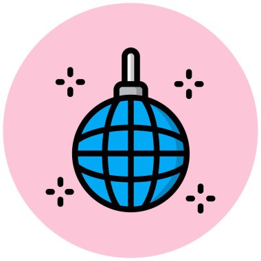 Disko Topu Vektör Simgesi Tasarım İllüstrasyonu